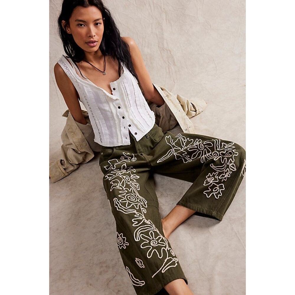 Free People We The Free Good Luck
Soutache Barrel Jeans New 27